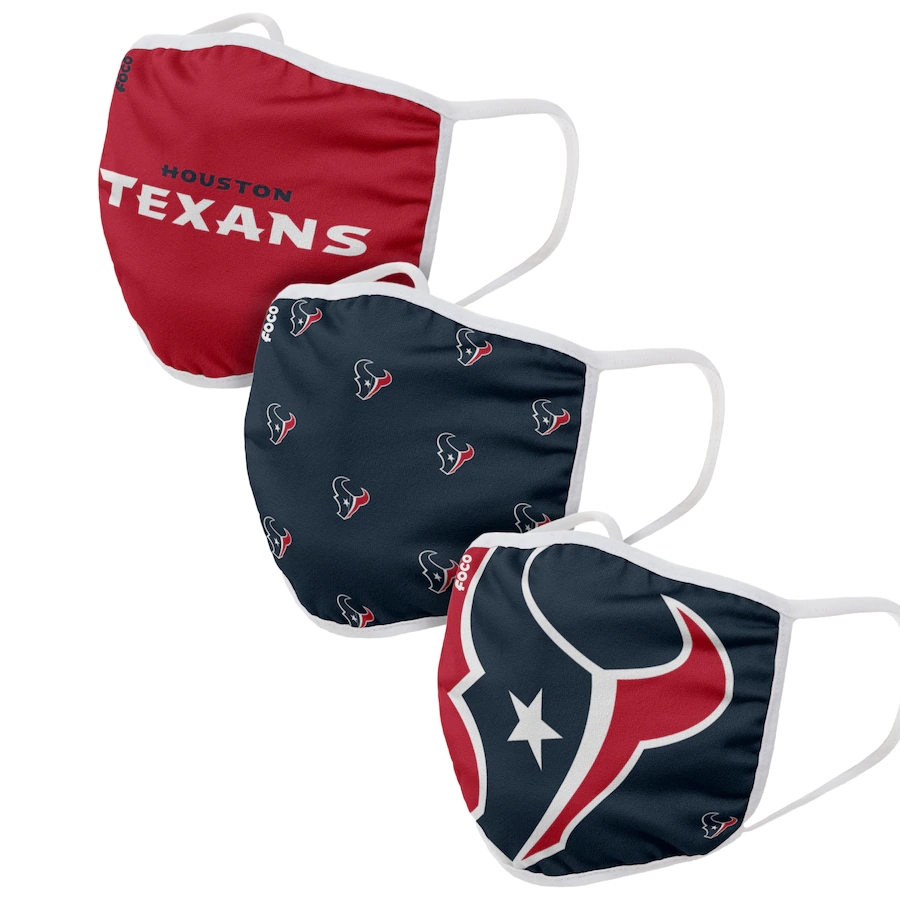  Houston Texans Adult Face Covering 3-PackDust mask with filter->san francisco 49ers->NFL Jersey